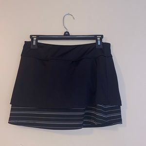 black and white stripped tennis skirt